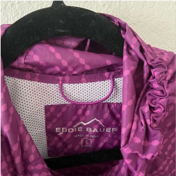 Eddie Bauer Purple Patterned Hooded Windbreaker Jacket - Picture 5 of 7